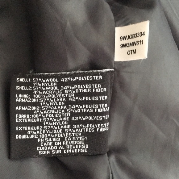 Nine West Color Block Button Up Wool Pea Coat - Picture 5 of 5